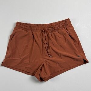 Apana Womens Large Athletic‎ Shorts Rust/ Brick Color Drawstring Lightweight Gym